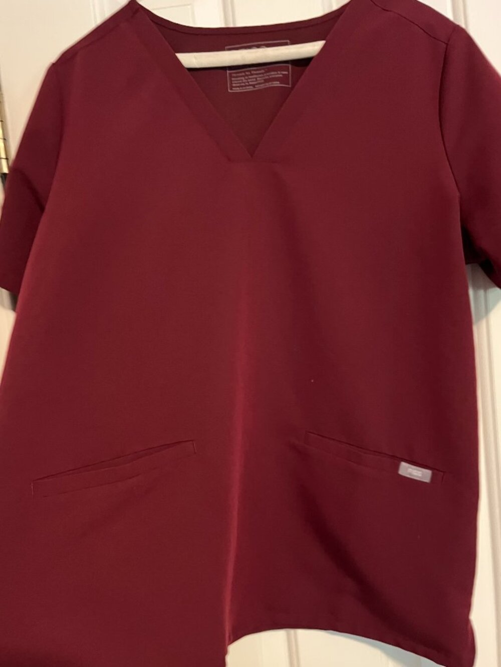 Figs Scrub Top, Size Large, Color Burgandy